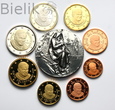 Watykan, zestaw euro, 2008, od 1 centa do 2 euro + medal w srebrze
