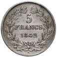 17.Francja, Ludwik Filip I,  5 franków, 1842