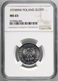PRL, 1 złoty 1974, NGC MS65