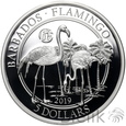 5. Barbados, 5 dolarów, 2019, Flamingi, seria Fabulous 15 #23