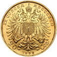 851. Austria,  Franciszek Józef I, 20 koron, 1892