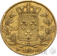 Francja, Ludwik XVIII, 20 franków 1817 A, Paryż