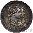 1110. Austria, 1 gulden zaślubinowy, 1854, Franciszek Józef I