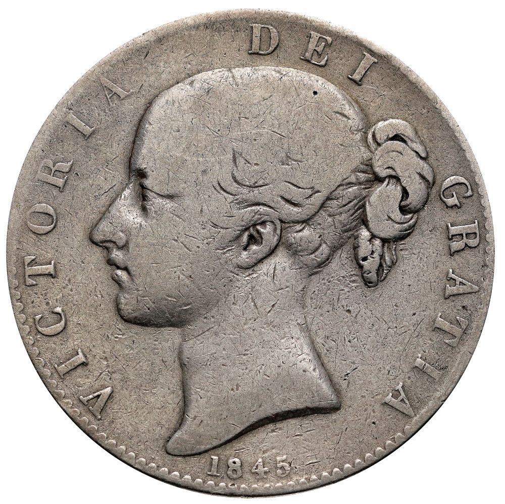 156. Wielka Brytania, Wiktoria,  1 korona 1845