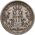 Niemcy, Hamburg, 2 marki 1876 J