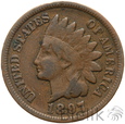 302. USA, 1 cent, 1897, Indianin