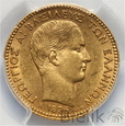 Grecja, Jerzy I, 20 drachm, 1876 A, PCGS AU55