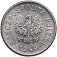Polska, PRL, 1 złoty 1949, Aluminium