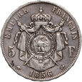 Francja, Napoleon III, 5 franków 1856 A