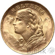 136. Szwajcaria, 20 franków, 1935 LB 