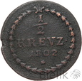 NIEMCY - BAWARIA - BAYERN - 1/2 KREUZER - 1802