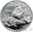 Chiny, 10 yuan, 2007, Panda, uncja Ag999