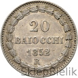 WATYKAN - 20 BAIOCCHI - 1852 VII R - PIUS IX