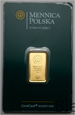 Sztabka złota, 10 g Au999, Mennica Polska