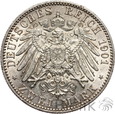 1018. Niemcy, Prusy, 2 marki, 1901 A, Fryderyk I, Wilhelm II