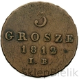 3 GROSZE - 1812 IB - KSIĘSTWO WARSZAWSKIE !