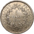 B1. Francja, Republika, 5 franków 1871 K, Bordeaux, rzadka