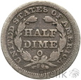 307. USA, 5 centów, 1853 (O), Siedząca Liberty