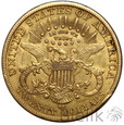 USA, 20 dolarów, 1884 CC, Liberty head