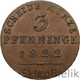 3 PFENNINGE - 1822 A - PRUSY - NIEMCY