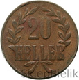 NIEMIECKA AFRYKA WSCHODNIA - 20 HELLER - 1916