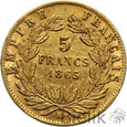 Francja, Napoleon III, 5 franków 1865 BB