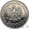 Polska, 200000 złotych 1990, Solidarność, próba, nikiel #BS