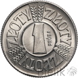 517. Polska, PRL, 1 złoty, 1958, Próba nikiel