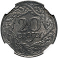 Polska, Generalne Gubernatorstwo, 20 groszy 1923, NGC MS64