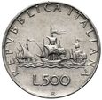 12. Włochy, 500 lirów 1959, statki Kolumba