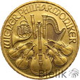 Austria, 500 szylingów, 1989, 1/4 uncji złota, Filharmonia, 