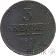1177. Austria, 3 krajcary, 1851 A, Franciszek Józef I