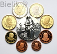 Watykan, zestaw euro, 2007, od 1 centa do 2 euro + medal w srebrze