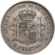 127. Hiszpania, Amadeusz I, 5 peset 1871, odmiana 18 i 71 w gwiazdkach