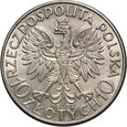 II RP, 10 złotych 1932, Głowa Kobiety, bez znaku mennicy
