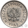514. Polska, PRL, 1 złoty, 1949, Próba nikiel