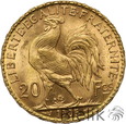 Francja, 20 franków 1905 A, kogut