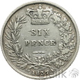 WIELKA BRYTANIA - 6 PENCE - 1837 - WILLIAM IV