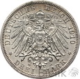1041. Niemcy, Saksonia - Weimar - Eisenach, 3 marki, 1910 A
