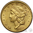 USA, 20 dolarów, 1859 S, Liberty head