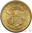 USA, 20 dolarów, 1859 S, Liberty head
