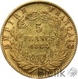 Francja, Napoleon III, 5 franków 1864 A