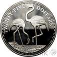 Bahamy, 25 dolarów, 1985, flamingi