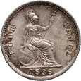 Wielka Brytania, 4 Pensy (Groat), 1838, Wiktoria