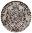 187. Francja, Napoleon III, 5 franków 1870 A