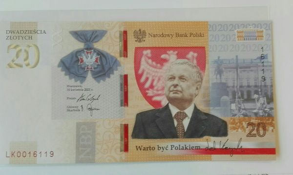 Polska 20 złotych Lech Kaczyński 2021  