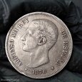 5 peset 1876, Alfons XII, Hiszpania