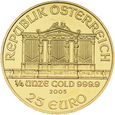 Austria, 25 Euro Wiedeński Filharmonik 2005 r.