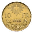 Szwajcaria, 10 Franków 1922 r. 