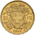 Szwajcaria, 20 Franków 1900 r.
